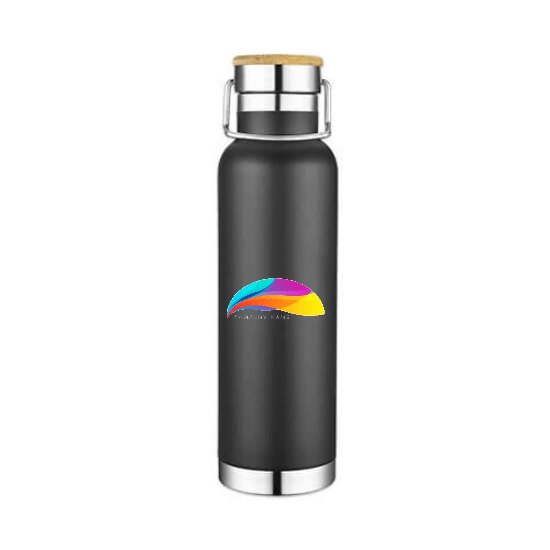 Main Product Image for 22 Oz Double Wall Vacuum Bottle With Bamboo Lid - Full Color