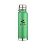 22 Oz. Double Wall Vacuum Bottle with Bamboo Lid - Green