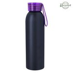 22 Oz. Full Color Darby Aluminum Bottle - Purple Lid