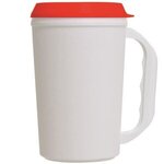 22 oz. Insulated Travel Mug - White-red