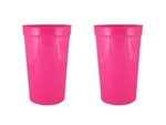 22 oz. Smooth Wall Plastic Stadium Cup - Neon Pink