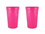 22 oz. Smooth Wall Plastic Stadium Cup - Neon Pink