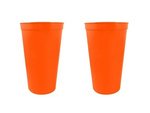 22 oz. Smooth Wall Plastic Stadium Cup - Orange