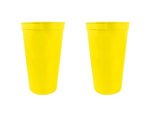 22 oz. Smooth Walled Stadium Cup - Large Quantity - Neon Yellow