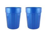 22 oz. Squat Fluted Stadium Plastic Cup - Pearl Blue