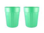 22 oz. Squat Fluted Stadium Plastic Cup - Pearl Green
