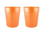 22 oz. Squat Fluted Stadium Plastic Cup - Pearl Orange
