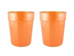 22 oz. Squat Fluted Stadium Plastic Cup - Translucent Orange