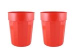 22 oz. Squat Fluted Stadium Plastic Cup - Translucent Red