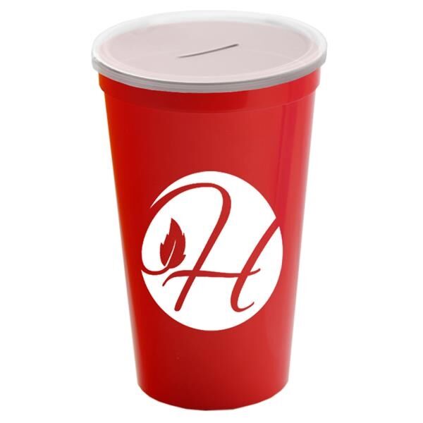 Main Product Image for 22 Oz Stadium Cup With Coin Slot Lid