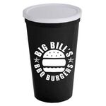 22 oz. Stadium Cup with No Hole Lid - Black