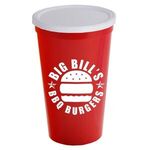 22 oz. Stadium Cup with No Hole Lid - Red