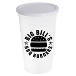 22 oz. Stadium Cup with No Hole Lid - White