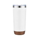 22 Oz. Vacuum Tumbler with Cork Bottom - White