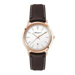 22MM STEEL ROSE GOLD CASE, 3 HAND MVMT, WHITE DIAL... - Rose-gold