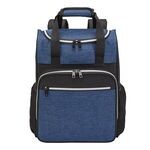 24-Can Heather Backpack Cooler - Navy Blue