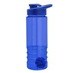 24 oz Salute Shaker Bottle - Drink-Thru Lid - Transparent Blue