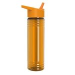 24 Oz Slim Fit Bottle With Flip Straw - Digital - Transparent Orange