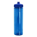 24 Oz Slim Fit Water Bottle With Push-Pull Lid - Transparent Blue