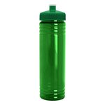 24 Oz Slim Fit Water Bottle With Push-Pull Lid - Transparent Green