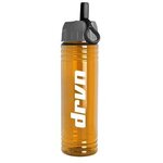 24 Oz Slim Fit Water Bottle With Ring Straw Lid -  