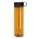 24 Oz Slim Fit Water Bottle With Tethered Lid - Transparent Orange