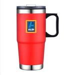24 oz. Affordable Stainless Steel Mug w/ PP Liner and Handle - Red 186c