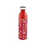 24 Oz. Full Color Stainless Steel Newcastle Bottle - Red