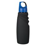 24 Oz. Matte Finish Crest Carabiner Sports Bottle - Black/Blue