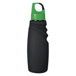24 Oz. Matte Finish Crest Carabiner Sports Bottle - Black/Green