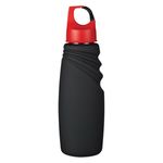 24 Oz. Matte Finish Crest Carabiner Sports Bottle - Black/Red