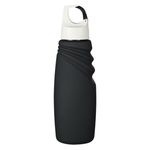 24 Oz. Matte Finish Crest Carabiner Sports Bottle - Black/White