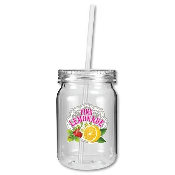 Main Product Image for Custom Imprinted 24 oz. Plastic Mason Jar, Full Color