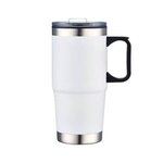 24 Oz. S/S Travel Mug with Stainless Steel Bottom - White