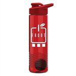 24 oz. Shaker Bottle - Drink-Thru Lid - Transparent Red