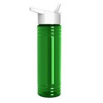 24 Oz. Slim Fit Bottle With Flip Straw - Digital - Transparent Green
