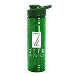 24 oz. Slim Fit UpCycle rPET Bottle with Drink-thru lid - Transparent Green