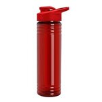 24 oz. Slim Fit UpCycle RPET Bottle with Drink-Thru Lid - Transparent Red