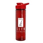 24 oz. Slim Fit UpCycle rPET Bottle with Drink-thru lid - Transparent Red