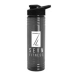 24 oz. Slim Fit UpCycle rPET Bottle with Drink-thru lid - Transparent Smoke