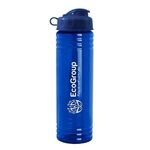 24 oz. Slim Fit UpCycle rPET Bottle with Flip Lid - Transparent Blue