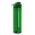 24 oz. Slim Fit UpCycle RPET Bottle with Flip Lid - Transparent Green