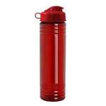 24 oz. Slim Fit UpCycle RPET Bottle with Flip Lid - Transparent Red
