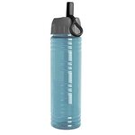 24 oz. Slim Fit UpCycle RPET Bottles with Ring Straw Lid - Glacier Blue