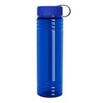 24 oz. Slim Fit UpCycle RPET Bottles with Tethered Lid - Transparent Blue