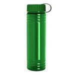 24 oz. Slim Fit UpCycle RPET Bottles with Tethered Lid - Transparent Green