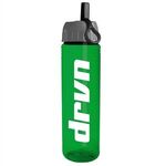 24 oz. Slim Fit Water Bottle with Ring Straw Lid - Transparent Green