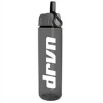 24 oz. Slim Fit Water Bottle with Ring Straw Lid - Transparent Smoke