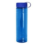 24 oz. Slim Fit Water Bottle with Tethered Lid - Transparent Blue
