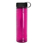 24 oz. Slim Fit Water Bottle with Tethered Lid - Transparent Fuchsia